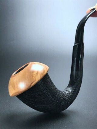 HS Studio pipe,  Calabash ancient oak wood Morta wood - - - - unsmoked 5