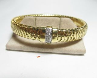 Roberto Coin 18k Solid Gold Diamond Flex Bracelet 18.  2 Grams