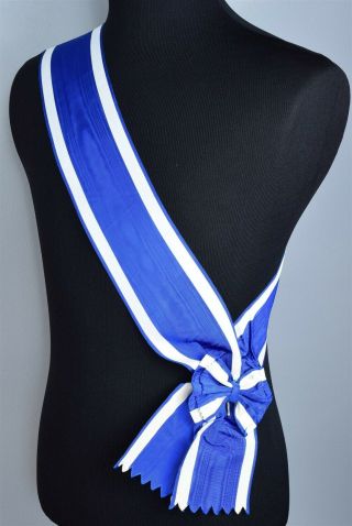 Military Decoration/award/recognition Sash/ribbon Egyptian Blue & White