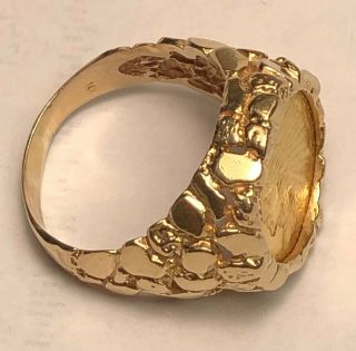 Coin Gold $2.  50 Ring Indian Qtr.  Eagle 14.  5 Grams Size 12.  5 - - Sharp Top Quality