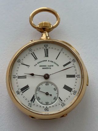 Rare Tiny Ladies Henry Capt 1/4 Hour Repeater 18k Gold Pocket Watch