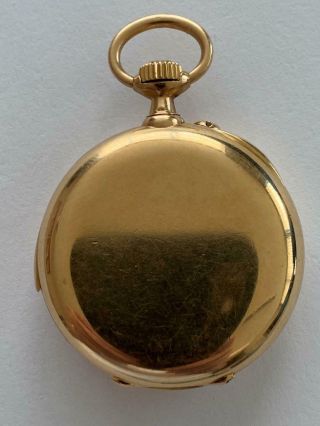 RARE TINY LADIES HENRY CAPT 1/4 HOUR REPEATER 18K GOLD POCKET WATCH 6