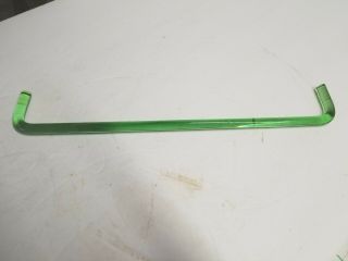 Vintage Green Glass Towel Bar Rod Curved Ends 15 1/2 " Long,