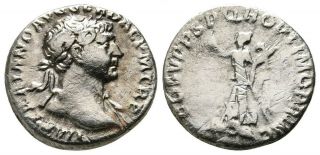 Trajan Ad.  98 - 117 Ancient Roman Empire,  Exquisite Denarius - Silver Coin.