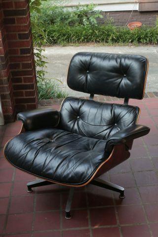 Eames Lounge Chair 670 - Authentic Black Herman Miller 1976 Rosewood
