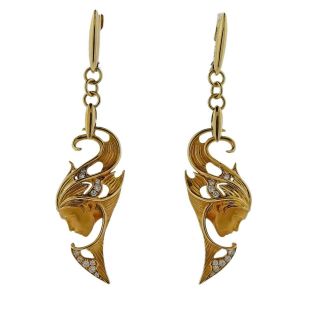 Magerit Sirena Aire Diamond Gold Earrings