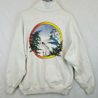 Vintage Sweatshirt 80s Downhill Extreme Skiing Snow Tourist Sz L Usa