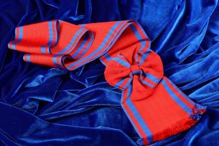 Military Decoration/award/recognition Sash/ribbon Cornflower Blue & Red