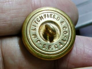 SP SOUTHERN PACIFIC RAILROAD 23mm BRASS COAT BUTTON 1875 - 1905 Litchfield & Co. 3