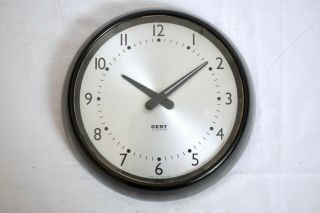 1950s Gent Of Leicester Bakelite Industrial 11 " Electric 240v Vintage Wall Clock