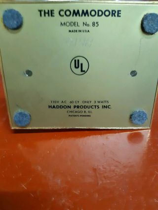 Rare Haddon Commodore electric Mystery Clock 5