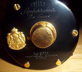 RARE VINTAGE ABU AMBASSADEUR DE LUXE 5000 GOLD REEL SWEDEN 5