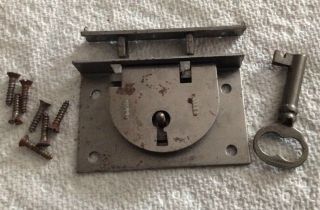 NOS Corbin No.  34 Chest Lock With Key And Mounting Screws,  2 1/2” x 1 1/2” 2