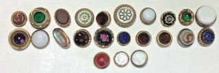 23 Antique Waistcoat Buttons Variou Styles And Colors - Some W/ Wear