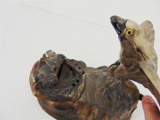 Antique American Eagle & Eaglets Cast Iron Bird Nest MECHANICAL BANK JAN 23,  1883 8