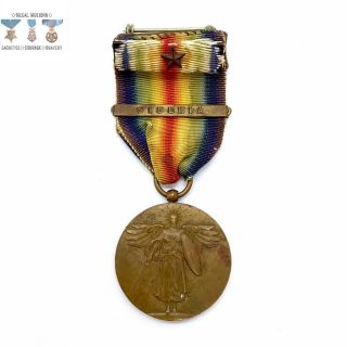 Wwi U.  S.  Army Victory Medal Siberia Bar Clasp Ribbon Bar Bronze Star Ww1