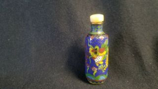 Antique Chinese Cloisonne Enameled Dragon Snuff Bottle