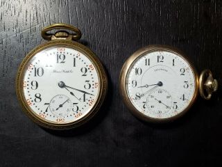 Two Illinois Pocket Watches.  One 18 size 17 Jewel,  and a 16 size 2