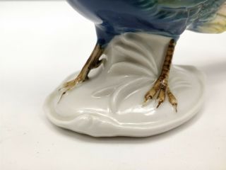 Antique Karl Ens Germany Porcelain Figurine Art Deco Pheasant Bird Glazed 6 