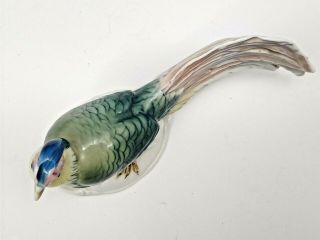 Antique Karl Ens Germany Porcelain Figurine Art Deco Pheasant Bird Glazed 6 