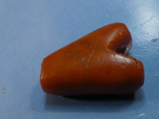 ANCIENT PRE - COLUMBIAN TAIRONA RED AGATE FROG SYMBOL BEAD 16.  3 BY 12.  6 BY 7.  2mm 3
