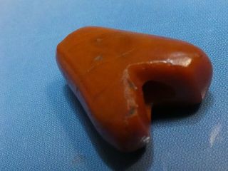 ANCIENT PRE - COLUMBIAN TAIRONA RED AGATE FROG SYMBOL BEAD 16.  3 BY 12.  6 BY 7.  2mm 4