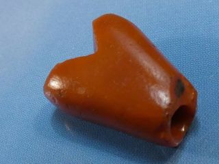ANCIENT PRE - COLUMBIAN TAIRONA RED AGATE FROG SYMBOL BEAD 16.  3 BY 12.  6 BY 7.  2mm 5