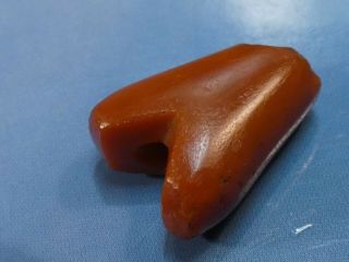 ANCIENT PRE - COLUMBIAN TAIRONA RED AGATE FROG SYMBOL BEAD 16.  3 BY 12.  6 BY 7.  2mm 8