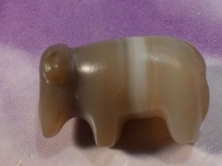 Ancient Pyu Kingdom Single Banded Chung Agate Elephant Amulet Bead 17.  7 By 11.  4