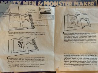 VINTAGE 1979 TOMY Mighty Men Monster Maker 8