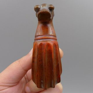 Ancient Natural Old Cinnabar Pendant Statue Crafts Hand Carved Mythical Animals 3