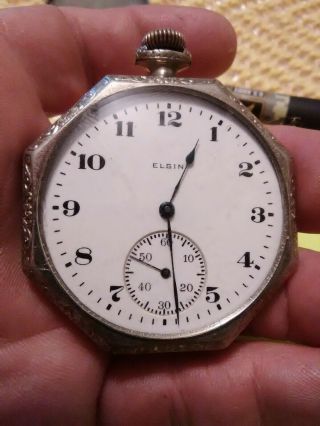 1920 12s 7j Elgin Pocket Watch Grade 303 Model 3 Class 114 F