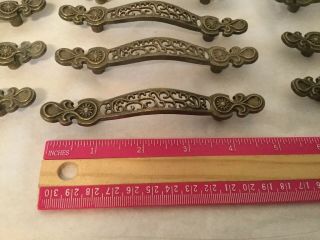 25 Vtg Drawer Pulls Handles Ornate Lacey Cutout National Brand 7