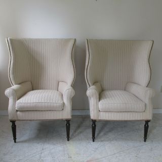 Pair  Wainscott  Wingback Chairs By Victoria Hagen Home Model Vh 1300