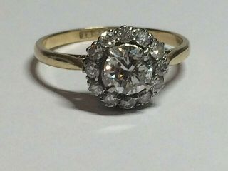 Antique 18.  Ct Gold & Platinum 1.  10.  Ct Diamond Engagement Ring,  Size N = 6.  3/4.  Us