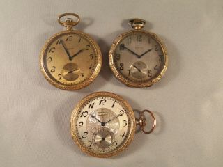 Vintage Elgin Pocket Watches (3) Need Service