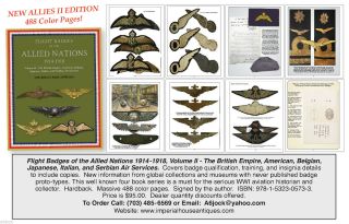 Flight Badges Of The Allied Nations 1914 - 1918,  Vol 2 - Britain,  Us,  Italy,  Japan