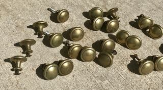 24 brass knobs cabinet drawer pulls Round Ring Style Gold 2