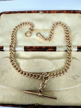 Antique Victorian 9ct Rose Gold Double Albert Watch Chain / Necklace.  48 Grammes