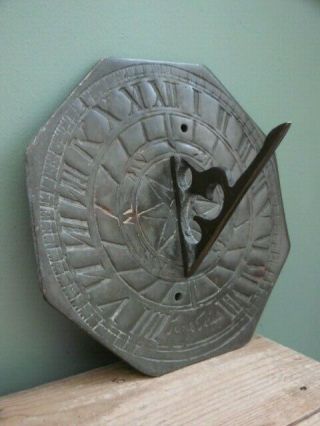 19thc Architectural Bronze Octagonal Sundial 
