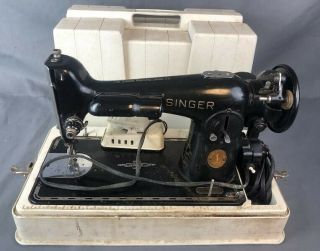 Vintage 1950 Singer Model 201 Sewing Machine Antique