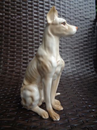 Vintage Porcelain Unique Figurine Pale Great Dane Dog 3039 Japan