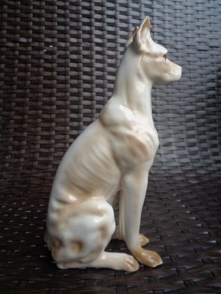 Vintage PORCELAIN Unique FIGURINE PALE GREAT DANE DOG 3039 Japan 4