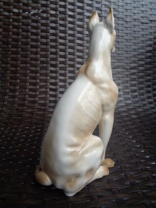 Vintage PORCELAIN Unique FIGURINE PALE GREAT DANE DOG 3039 Japan 6