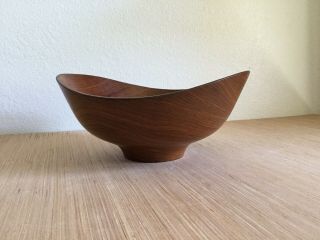 Mid Century Teak Bowl Designed By Finn Juhl For Kay Bojesen Denmark Signed