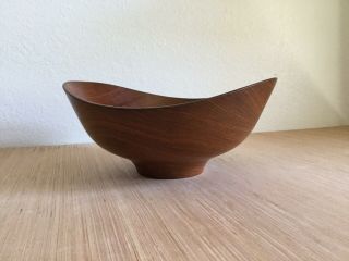 Mid Century Teak Bowl Designed By Finn Juhl for Kay Bojesen Denmark Signed 2