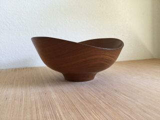 Mid Century Teak Bowl Designed By Finn Juhl for Kay Bojesen Denmark Signed 3