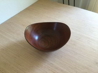Mid Century Teak Bowl Designed By Finn Juhl for Kay Bojesen Denmark Signed 5