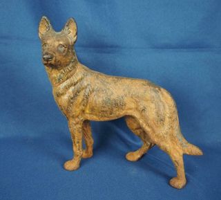 Antique Cast Iron German Shepherd Dog Doorstop Figure