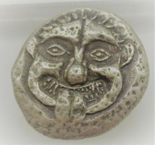 Rare Ancient Greek Silver Stater Coin Gorgon Head 16.  21grams
